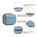 KONO Toaletné púzdro s horizontálnym designom - ABS - modro hnedá -9L