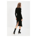 Trendyol Black Slit Detailed Knitwear Dress
