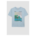 DEFACTO Boy's Crew Neck Printed Short Sleeve T-Shirt