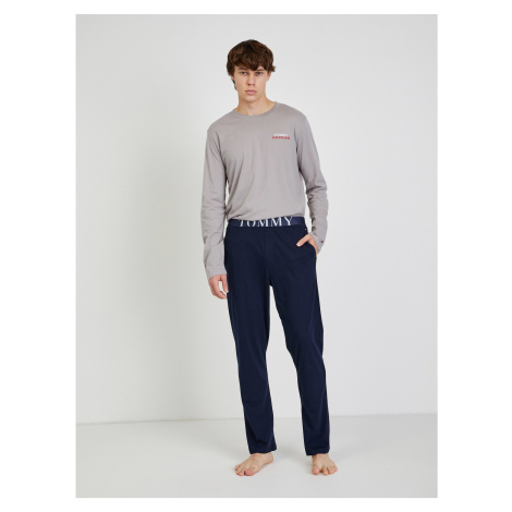 Tommy Hilfiger Pyžamo - LS PANT JERSEY SET sivé