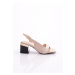 DGN 401 Women's Striped Ankle Strap Heeled Shoes