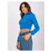 MODRÁ DÁMSKA CROP MIKINA NA ZIPS RV-BL-7305.79-BLUE