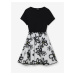 Bielo-čierne dievčenskú kvetované šaty Desigual Bera