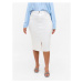 Zizzi Džínsová sukňa J10771A Biela Regular Fit