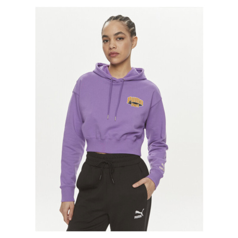 Puma Mikina For The Fanbase 624346 Fialová Relaxed Fit