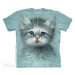 Pánske batikované tričko The Mountain - Blue Eyed Kitten - svetlo modré