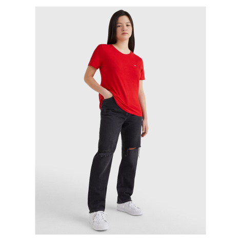 Red Womens Basic T-Shirt Tommy Jeans - Women Tommy Hilfiger