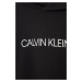 Detská bavlnená mikina Calvin Klein Jeans čierna farba, s potlačou