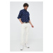 Bavlnená košeľa Tommy Hilfiger pánska, tmavomodrá farba, regular, s golierom button-down