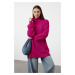 Trendyol Fuchsia Pink Corded Basic Knitwear Sweater