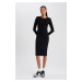 DEFACTO Bodycon Crew Neck Ribbed Camisole Midi Long Sleeve Dress