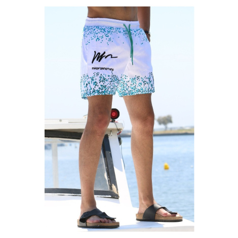 Madmext Green Printed Swim Shorts with Pocket 5782