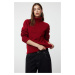 Trendyol Claret Red Soft Textured Basic Knitwear Sweater