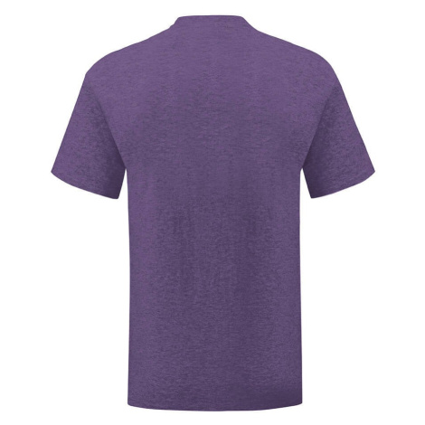 Purple men's t-shirt in combed cotton Iconic sleeve Fruit of the Loom