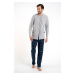 Men's pyjamas Jakub, long sleeves, long legs - melange/print