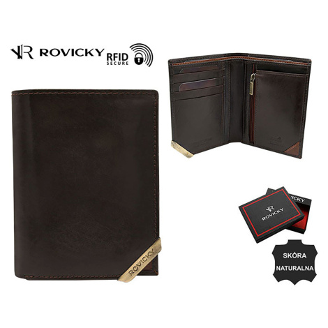 Dark brown and brown vertical men's wallet