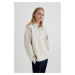 DEFACTO Relax Fit Polo Neck Thick Sweatshirt