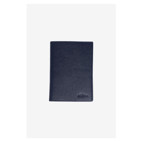 AC&Co / Altınyıldız Classics Men's Special Gift Boxed Navy Blue Faux Leather Handmade Passport H