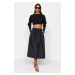 Trendyol Black A-line Parachute Fabric Midi Length Woven Skirt