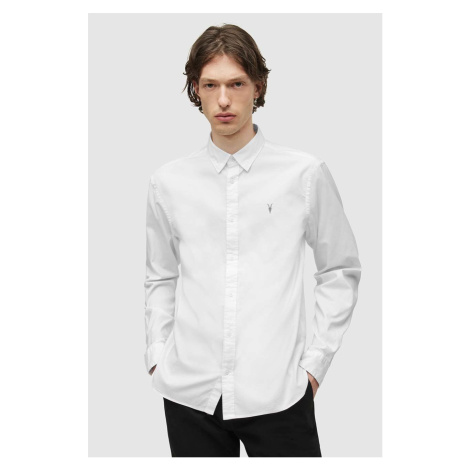 Košeľa AllSaints pánska, biela farba, regular, s klasickým golierom