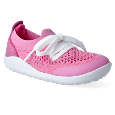 Barefoot capačky Bobux - Play Knit Pink + Raspberry Step-Up