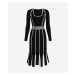 Šaty Karl Lagerfeld Lslv Logo Knit Dress Black/White