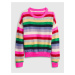 Šedý dievčenský sveter farebný pruhovaný GAP