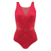 Dámske jednodielne plavky S1006V-6 Fashion 7 červená - Self červená