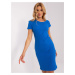 Dark blue bodycon striped basic dress