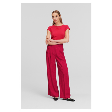 Nohavice Karl Lagerfeld Satin Suit Pants Persian Red