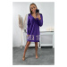 Hooded dress with dark purple print