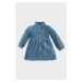 DEFACTO Baby Girl Long Sleeve Buttoned Corduroy Blue Dress