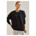 Bianco Lucci Women's Big Pocket Patterned Knitwear Sweater