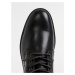 Čierne pánske kožené členkové topánky Tom Tailor
