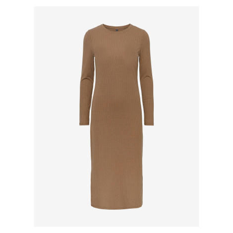 Light Brown Ribbed Sweater Mididress Pieces Kylie - Women