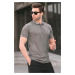 Madmext Men's Black Embroidered Regular Fit Polo Neck T-Shirt 6108