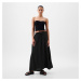 Sukňa GAP Paperbag Pull On Maxi Skirt Black