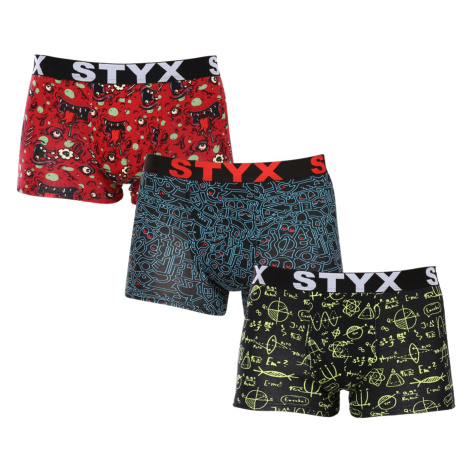 3PACK pánske boxerky Styx art športová guma viacfarebné (3G12612)