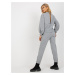 Grey women's casual set with sweatshirt and trousers
