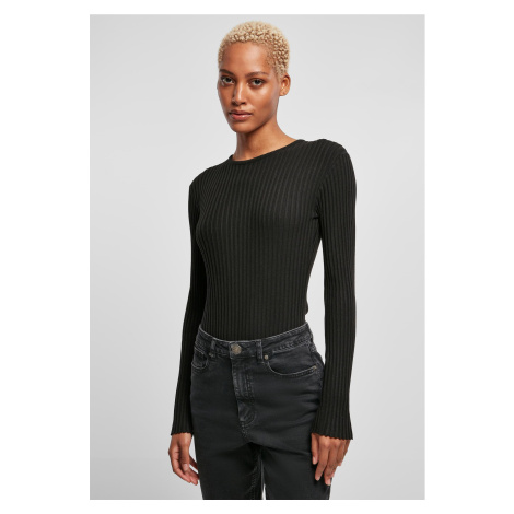 Women's ribbed long-sleeved knit black Urban Classics