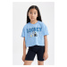 DEFACTO Girls Looney Tunes Crew Neck Short Sleeve Crop T-Shirt