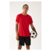 DEFACTO Red Fit Standard Fit Crew Neck Sports Short Sleeve T-Shirt