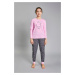 Girls' pyjamas Antilia long sleeves, long legs - pink/print