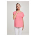 Women's pink grapefruit t-shirt with extended shoulder