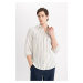 DEFACTO Regular Fit Polo Neck Long Sleeve Striped Shirt