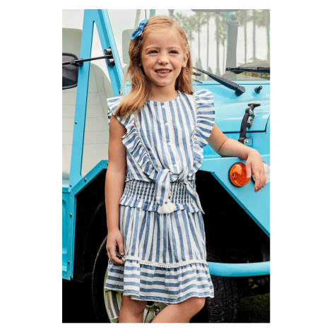 Dievčenská bavlnená sukňa Mayoral béžová farba, mini, rovný strih