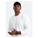 Ombre Men's RELAXED FIT sweatshirt with embossed letters - ecru