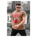 Madmext Men's Light Brown Printed Regular Fit T-Shirt 5812