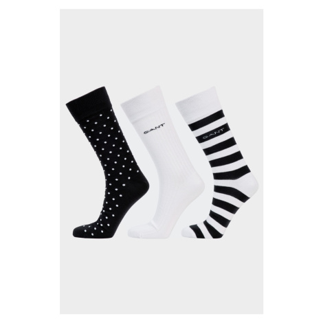 PONOŽKY 3-PACK GANT STRIPE AND DOT SOCKS 3-PACK biela