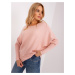 Light pink oversize sweater with long sleeves